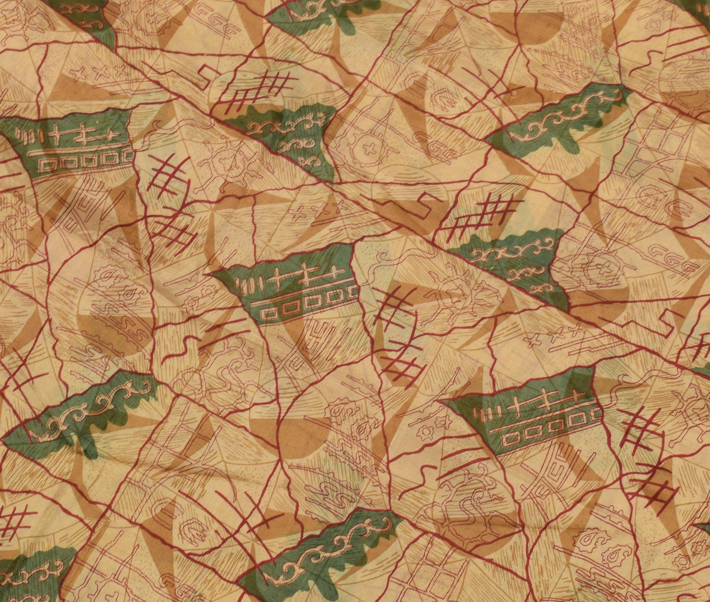 Sushila Vintage Light Brown Saree 100% Pure Silk Printed Soft Craft Sari Fabric