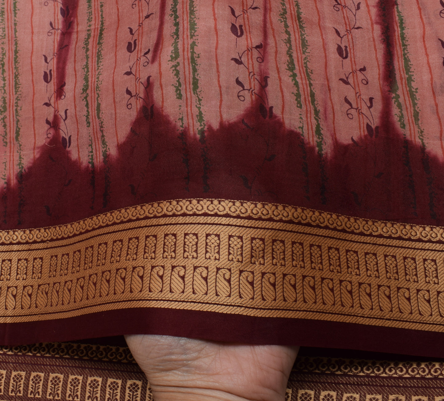 Sushila Vintage Indian Saree 100% Pure Silk Printed Floral Soft Craft Fabric