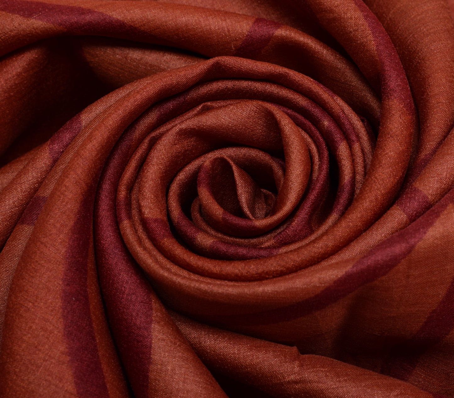 Sushila Vintage Dark Peach Saree Pure Silk Printed 5 Yard Soft Craft Fabric