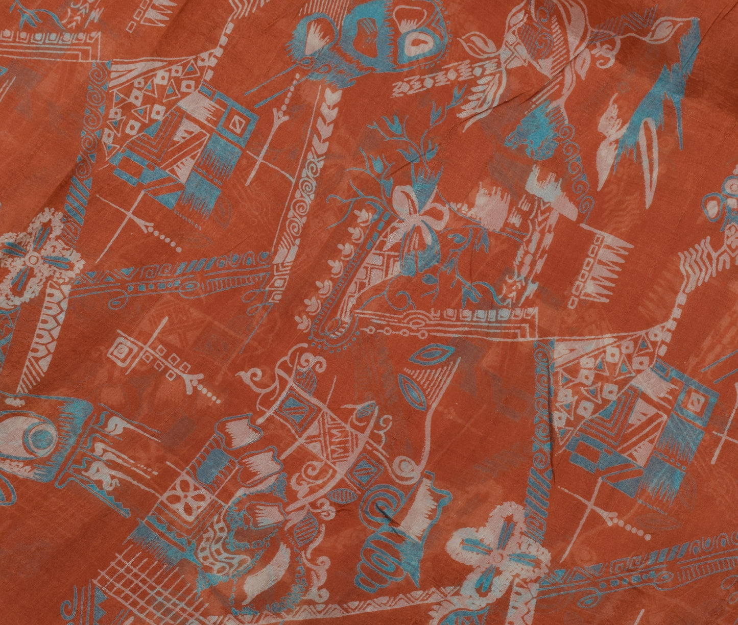 Sushila Vintage Indian Saree 100% Pure Silk Printed 5 Yard Craft Sari Fabric