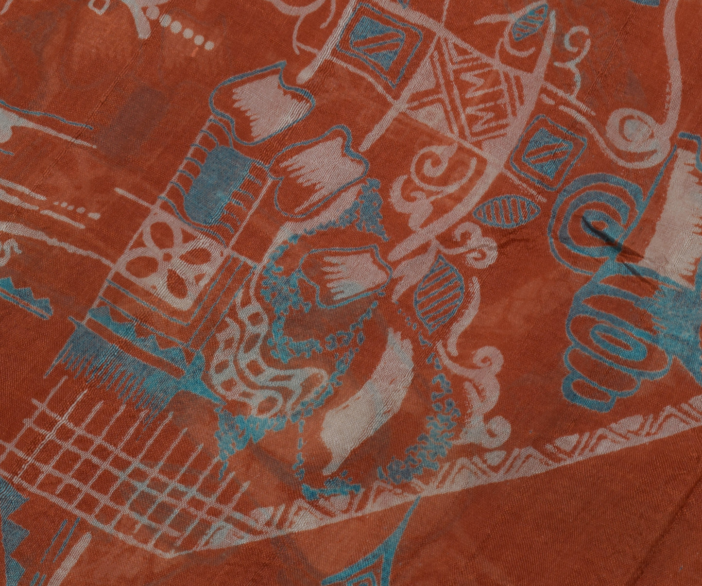 Sushila Vintage Indian Saree 100% Pure Silk Printed 5 Yard Craft Sari Fabric