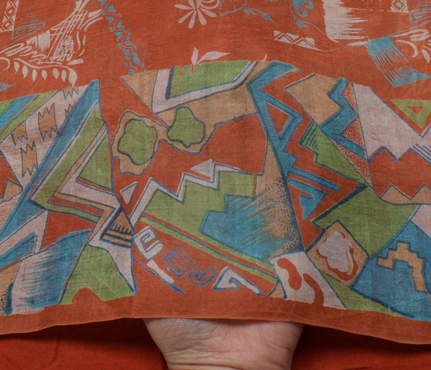 Sushila Vintage Indian Saree 100% Pure Silk Printed 5 Yard Craft Sari Fabric