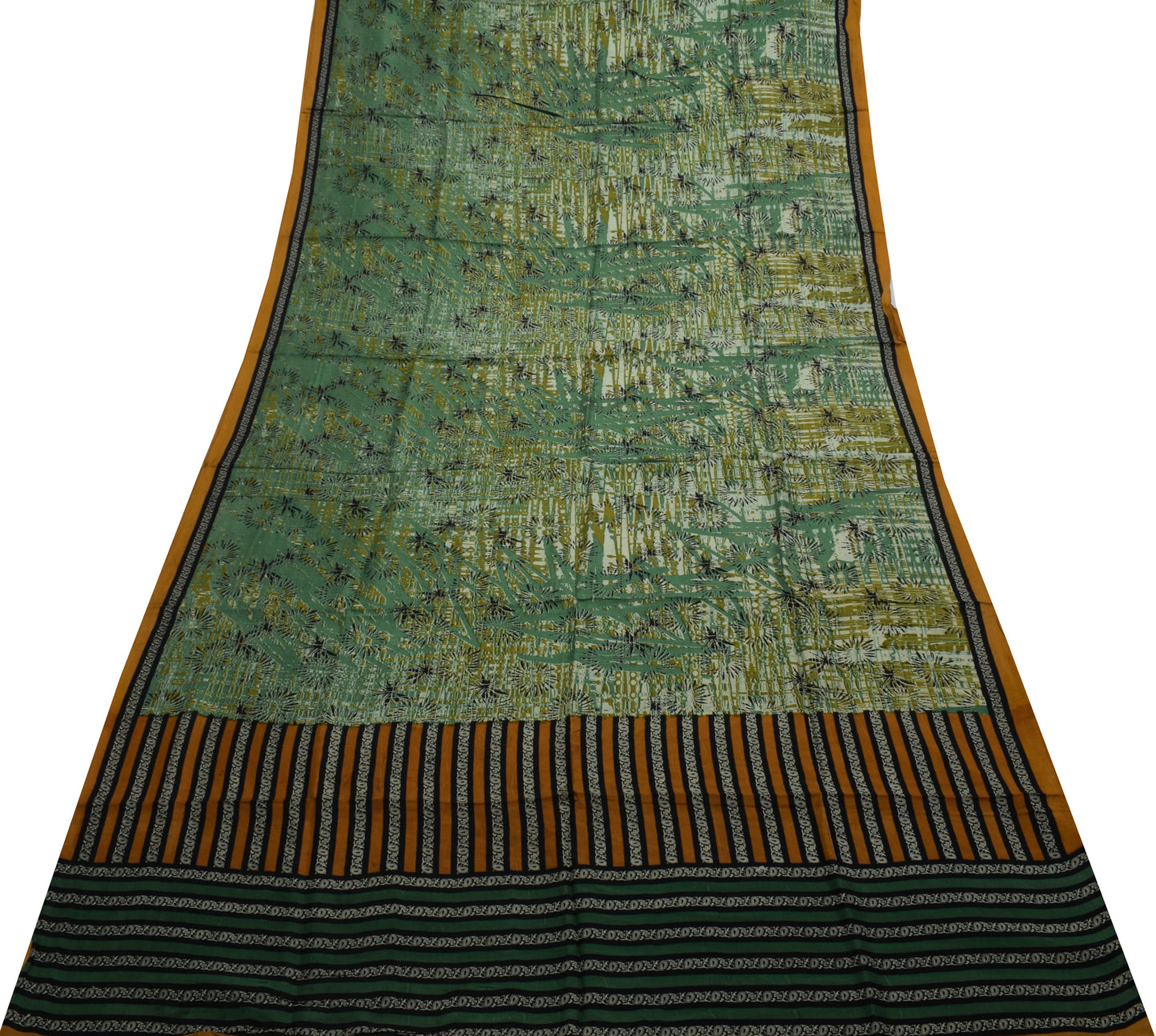 Sushila Vintage Indian Saree 100% Pure Silk Printed 5 Yard Soft Craft Fabric