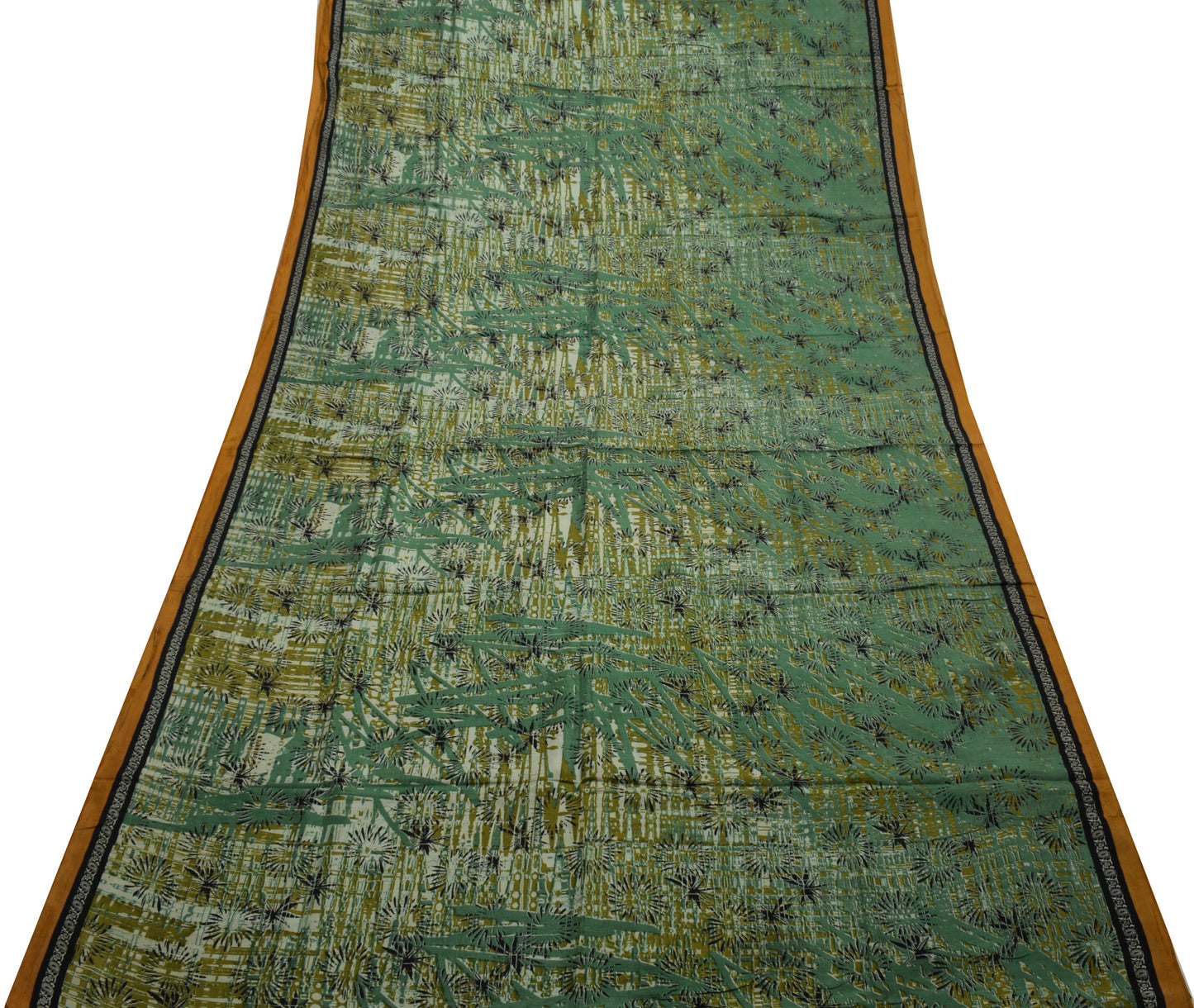 Sushila Vintage Indian Saree 100% Pure Silk Printed 5 Yard Soft Craft Fabric