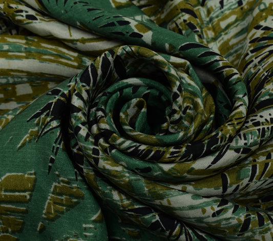 Sushila Vintage Indian Saree 100% Pure Silk Printed 5 Yard Soft Craft Fabric
