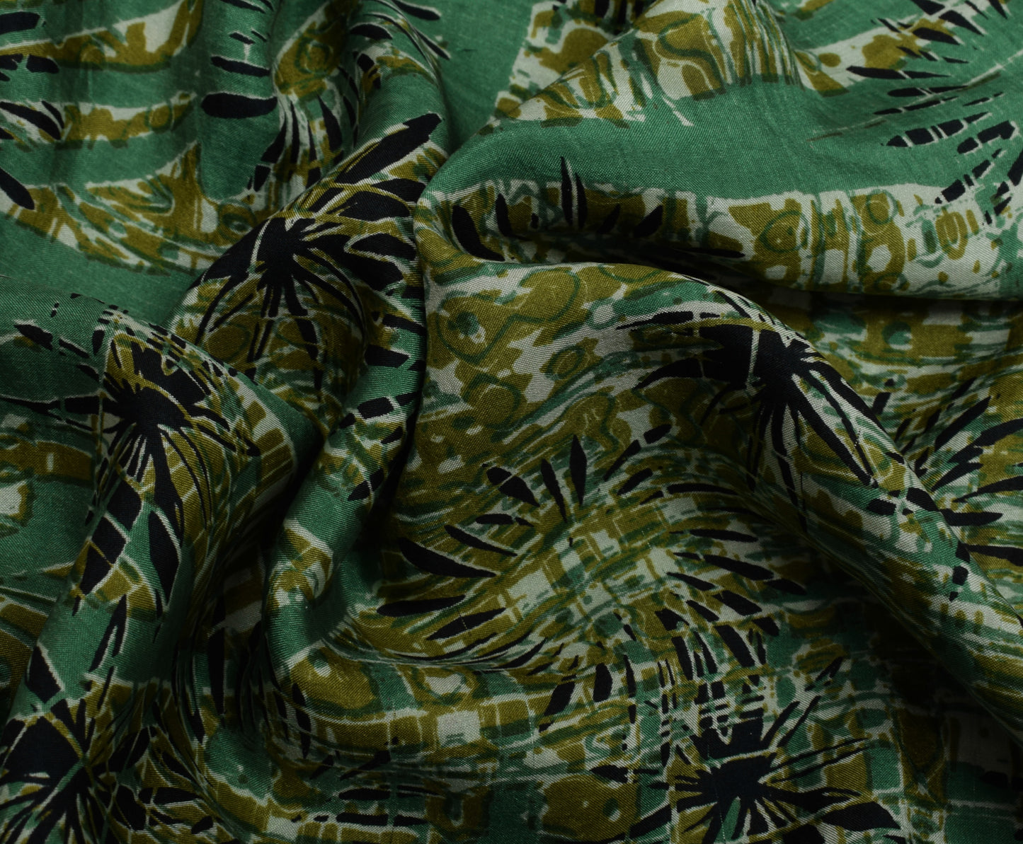 Sushila Vintage Indian Saree 100% Pure Silk Printed 5 Yard Soft Craft Fabric