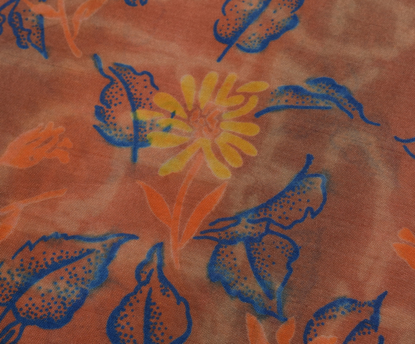 Sushila Vintage Indian Saree 100% Pure Silk Printed Floral Soft Craft Fabric