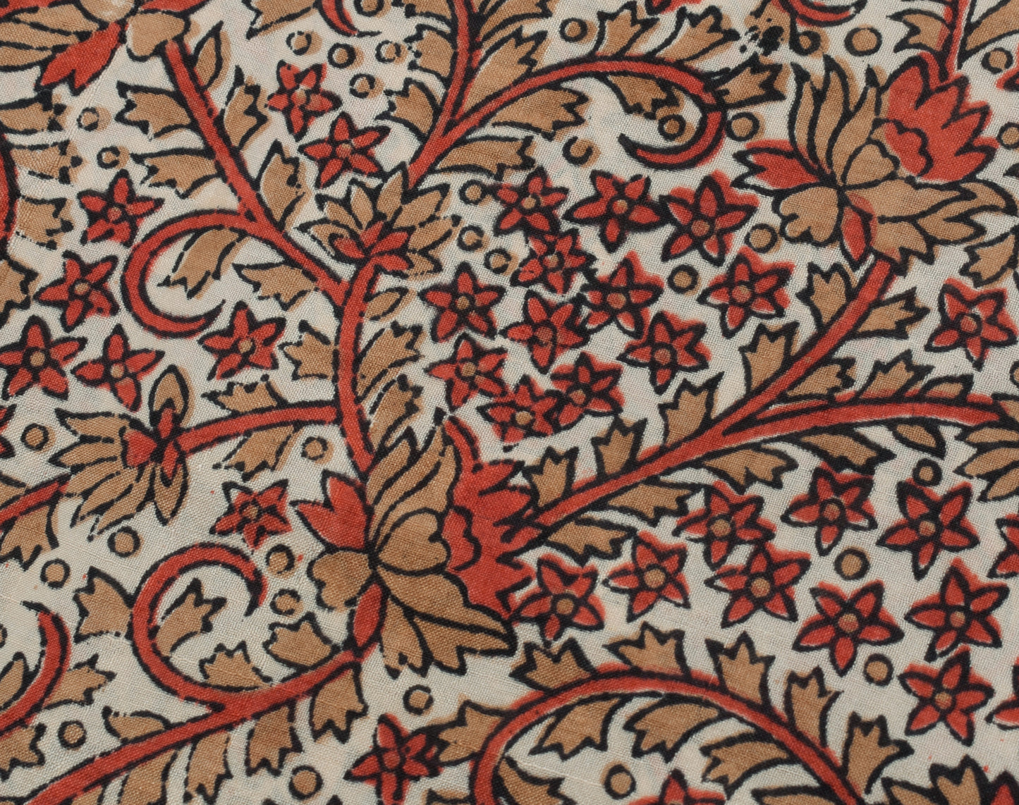 Sushila Vintage Cream Saree 100% Pure Silk Hand Block Printed Soft Craft Fabric