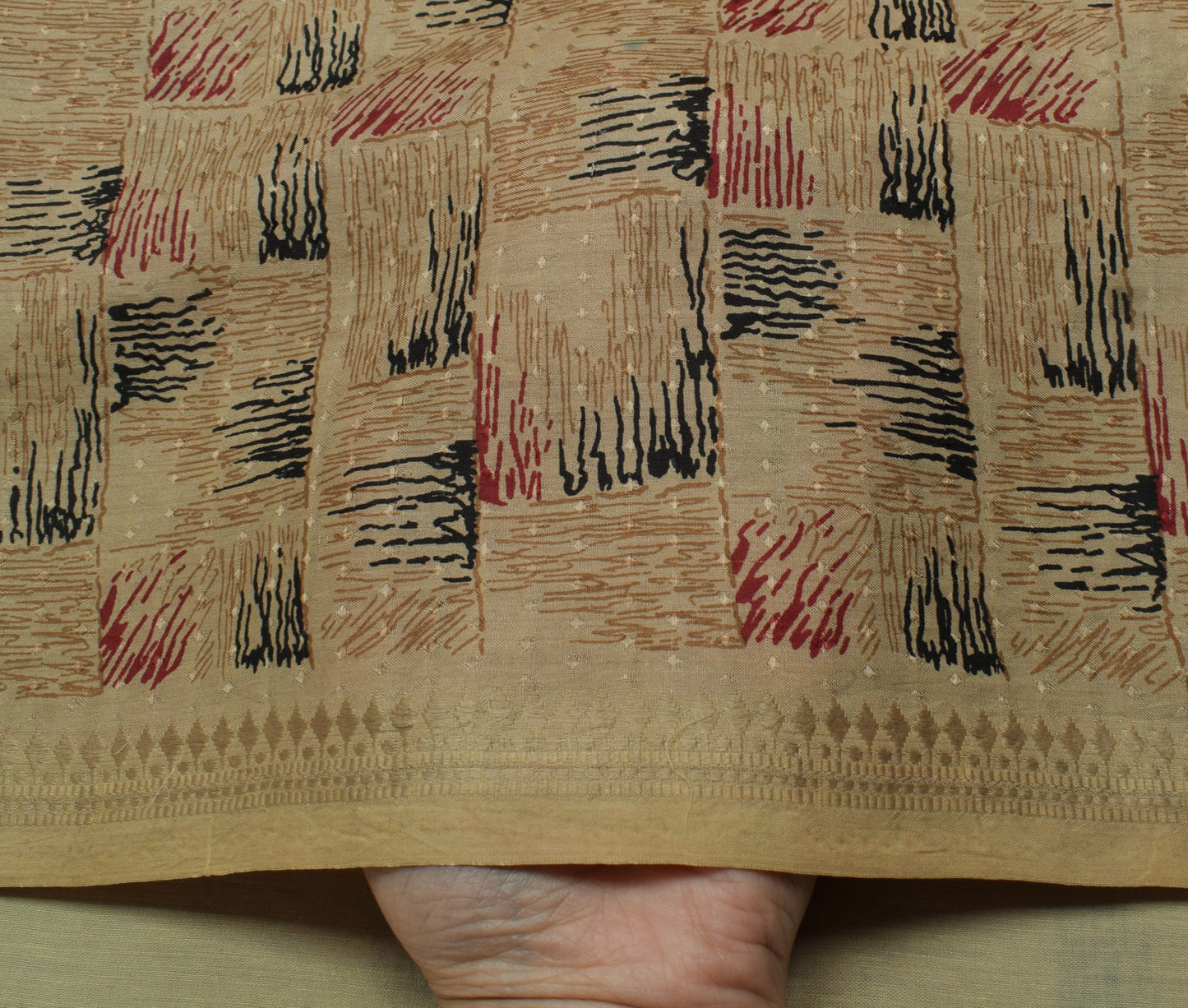 Sushila Vintage Brown Indian Saree 100% Pure Silk Printed Soft Craft Fabric