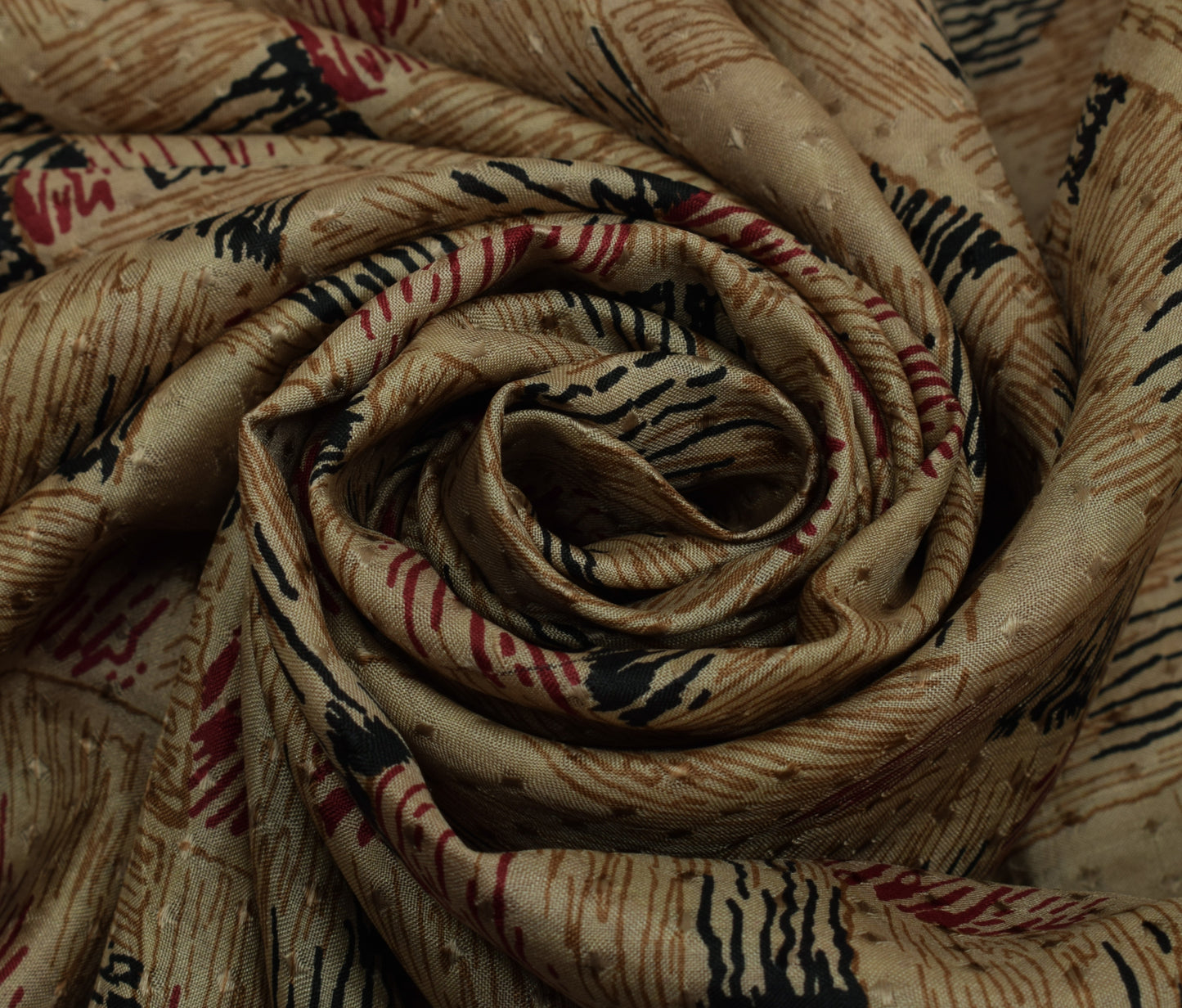 Sushila Vintage Brown Indian Saree 100% Pure Silk Printed Soft Craft Fabric