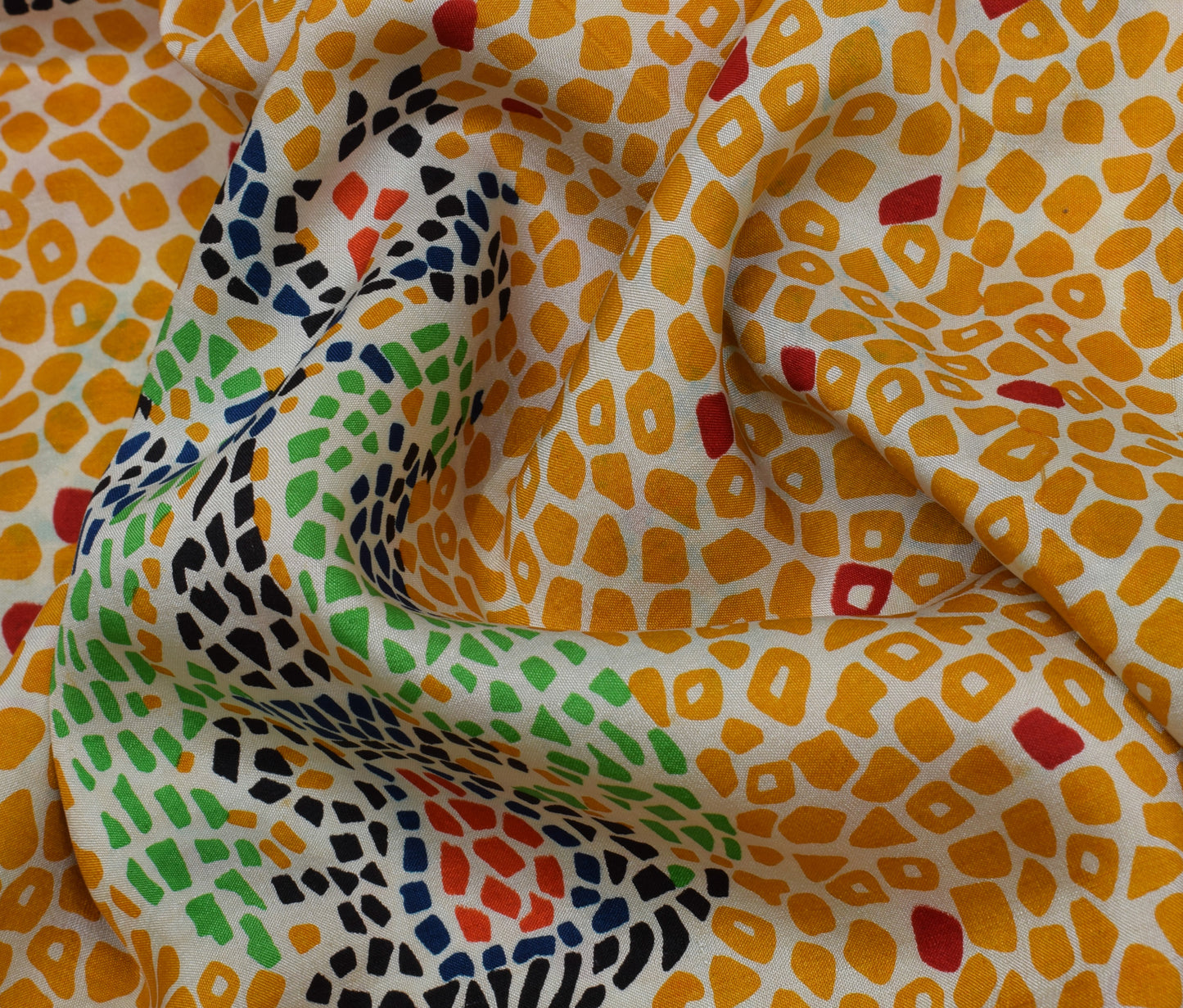 Sushila Vintage White Indian Saree 100% Pure Silk Printed 5 YD Soft Craft Fabric