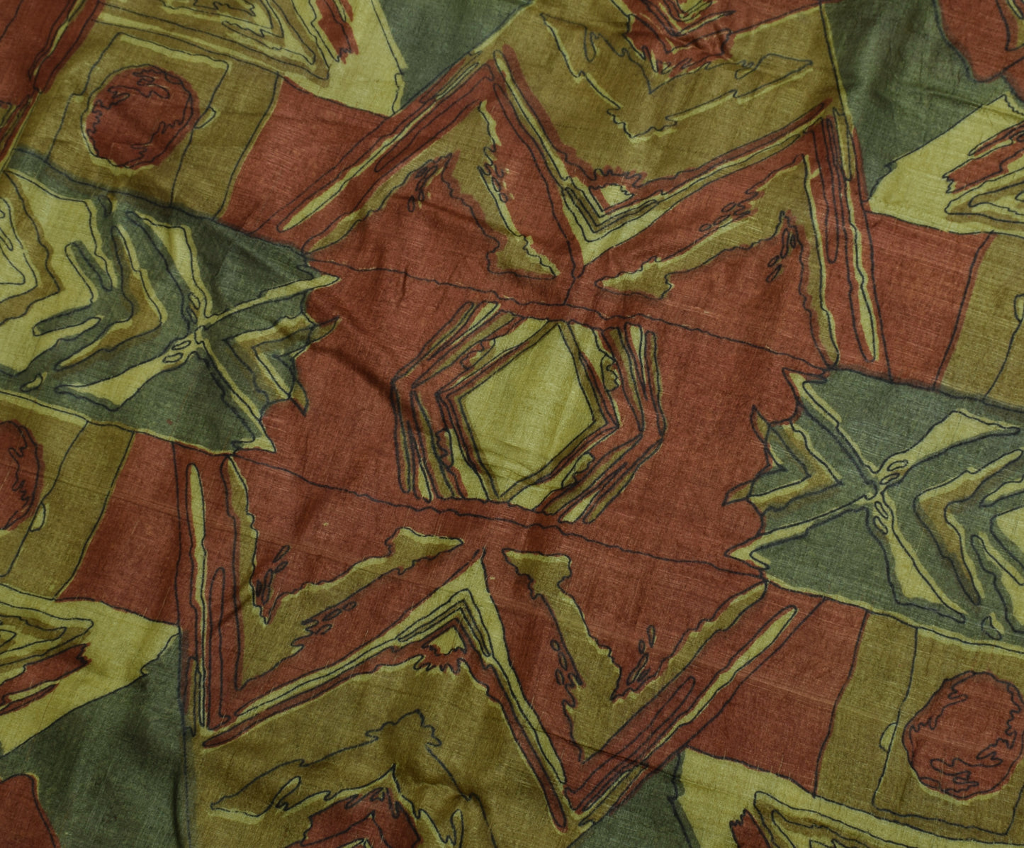 Sushila Vintage Green Indian Saree 100% Pure Silk Printed Soft Craft Fabric