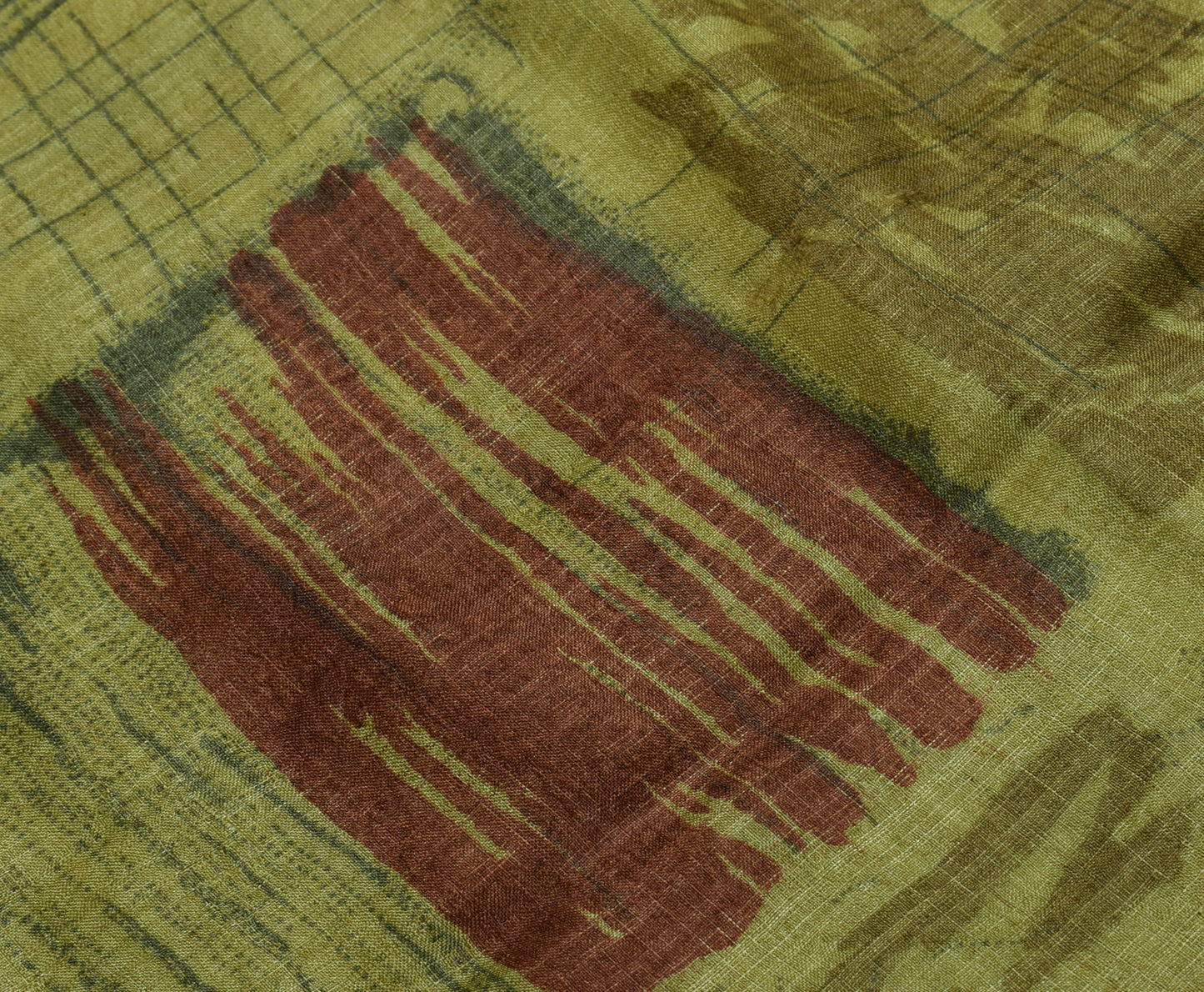 Sushila Vintage Green Indian Saree 100% Pure Silk Printed Soft Craft Fabric