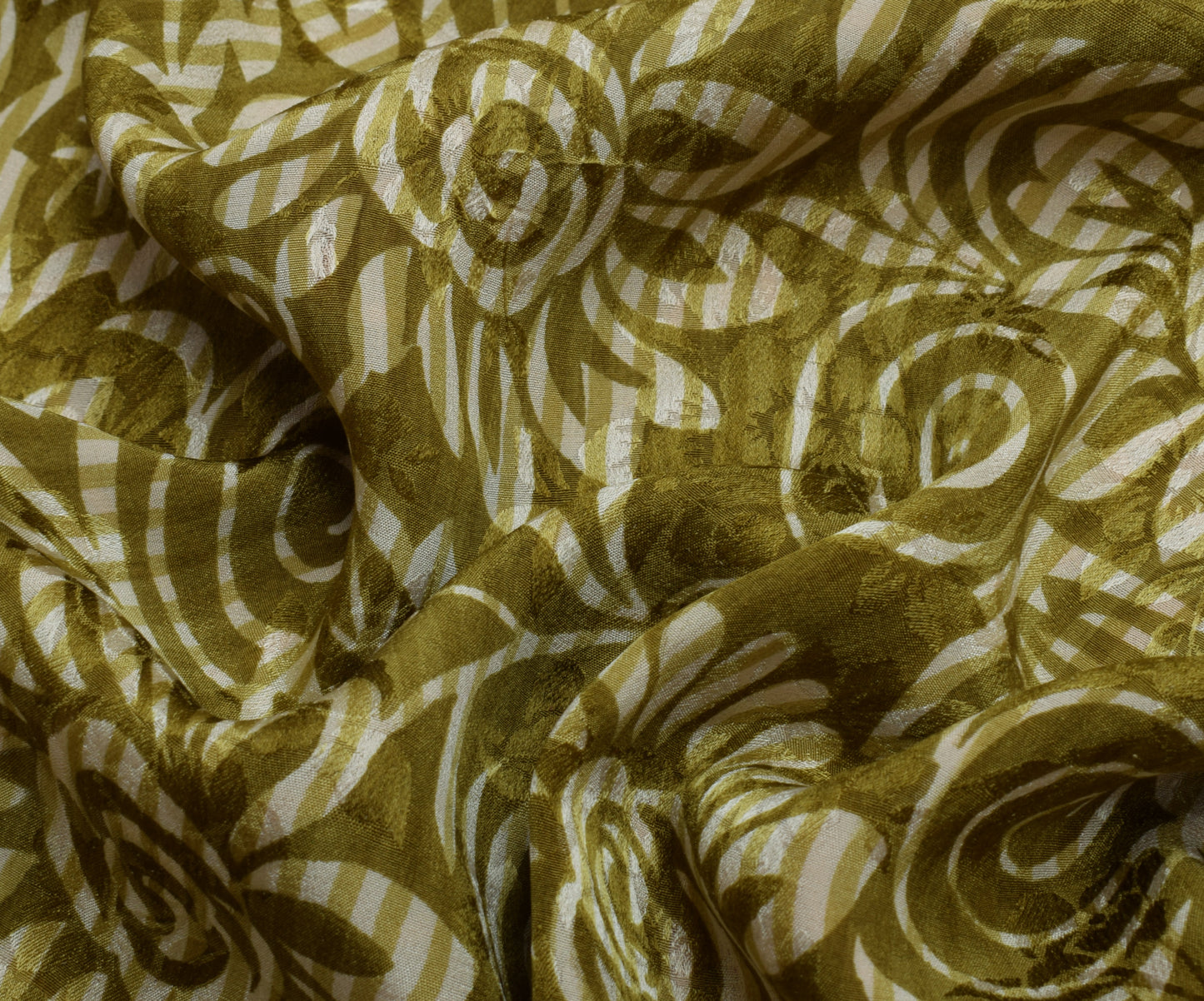 Sushila Vintage Green Saree 100% Pure Silk Printed Floral Soft Craft Fabric