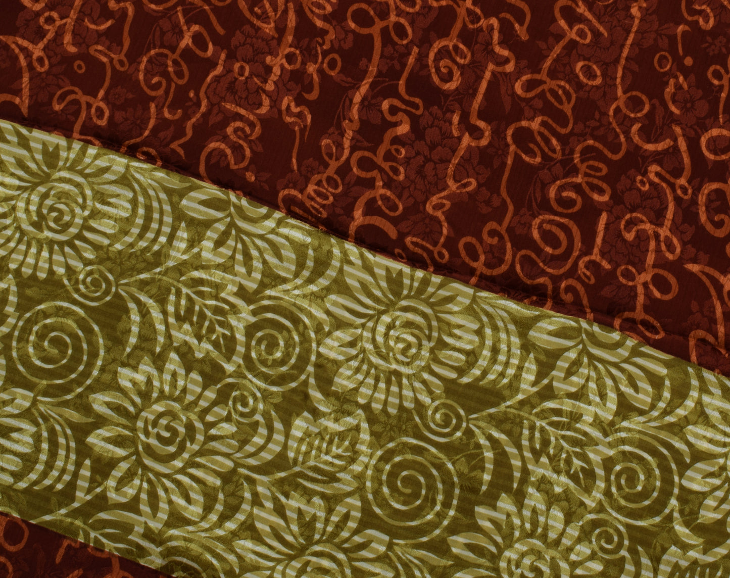 Sushila Vintage Green Saree 100% Pure Silk Printed Floral Soft Craft Fabric