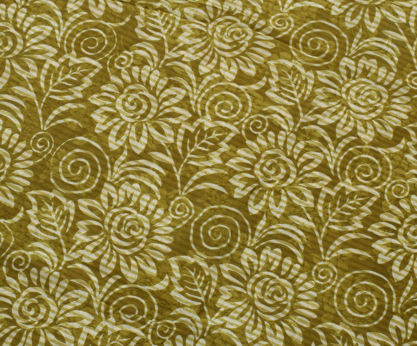 Sushila Vintage Green Saree 100% Pure Silk Printed Floral Soft Craft Fabric