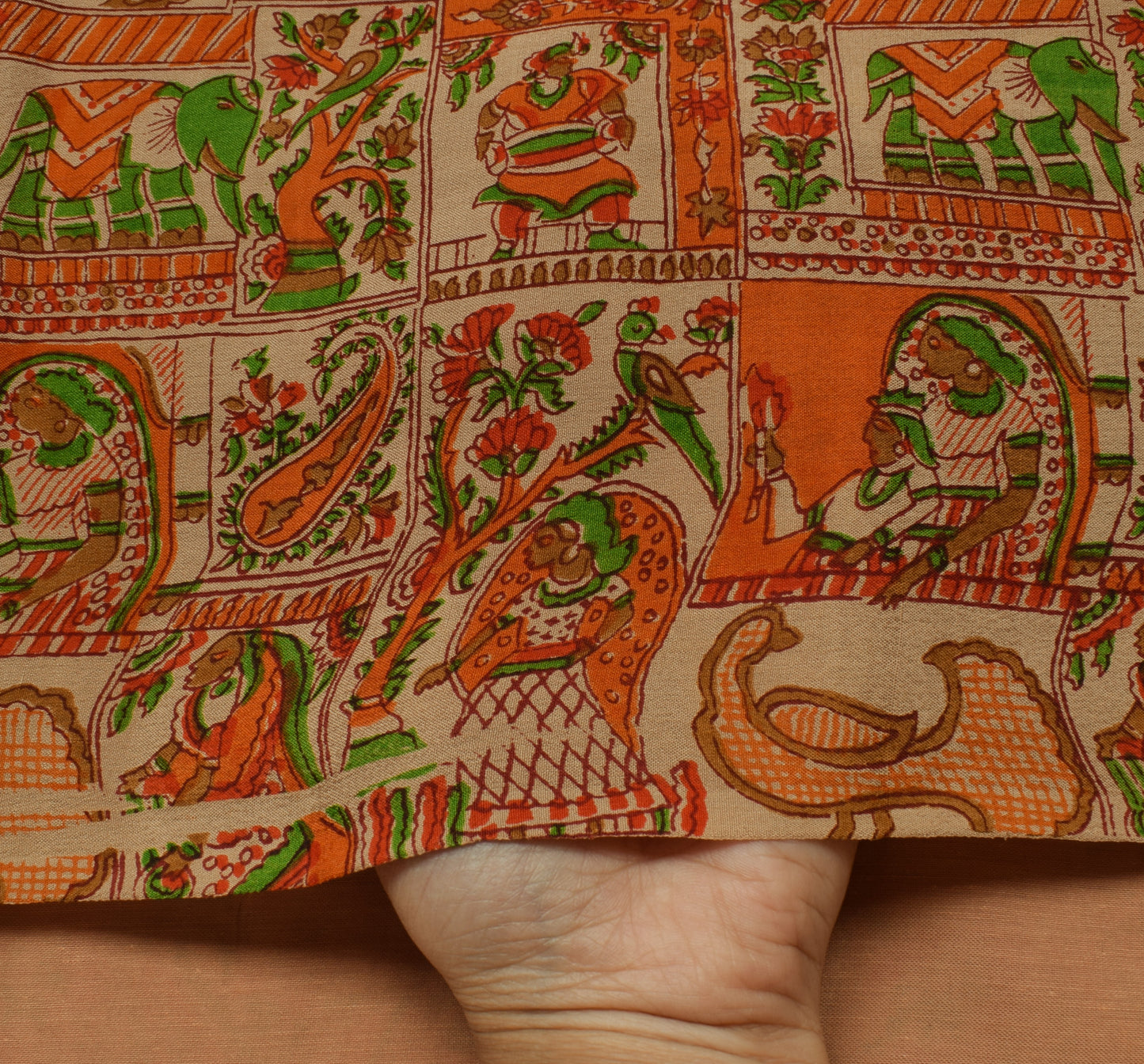 Sushila Vintage Brown Saree 100% Pure Silk Printed 5 Yard Soft Craft Sari Fabric