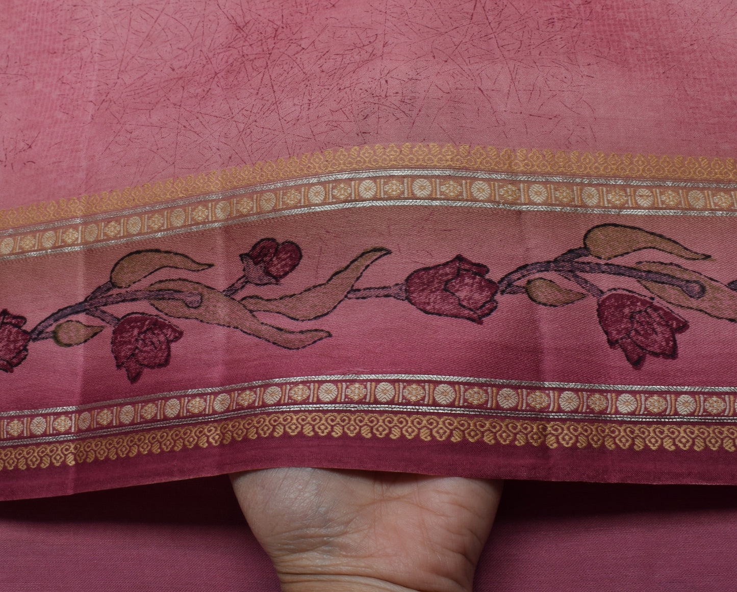 Sushila Vintage Indian Saree 100% Pure Silk Printed 5 Yard Soft Craft Fabric