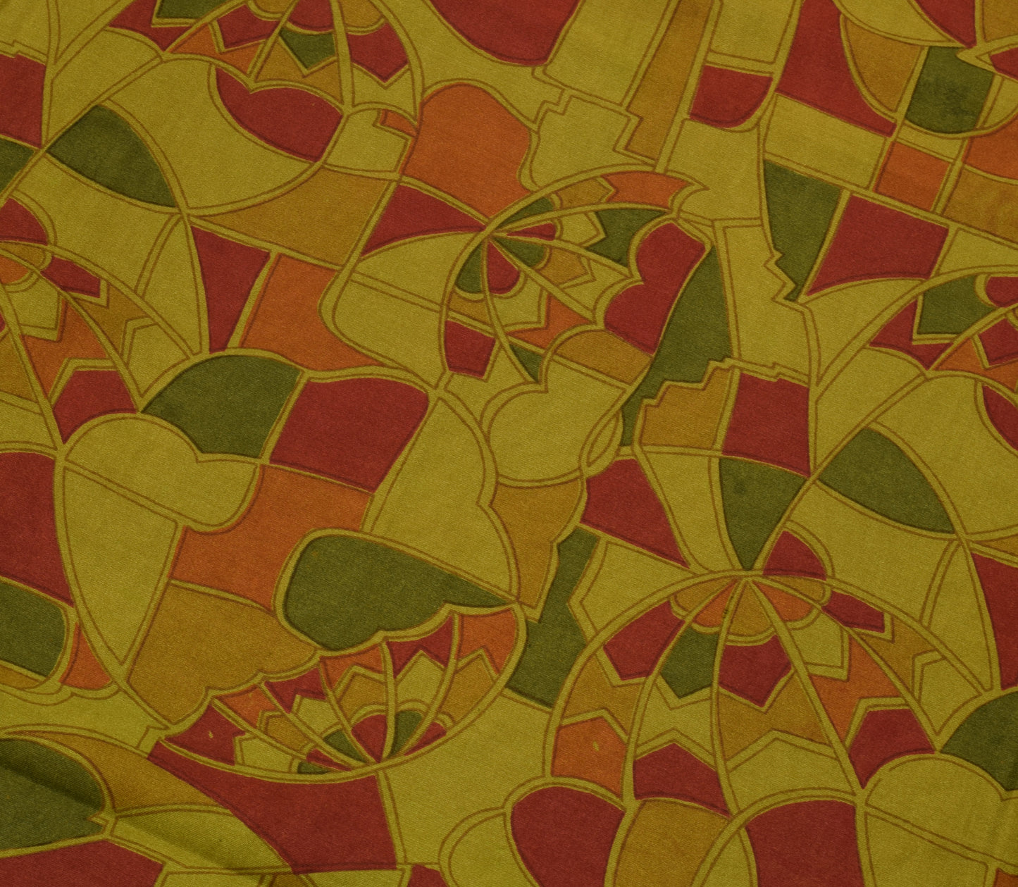 Sushila Vintage Green Indian Saree Blend Silk Printed 5 Yard Soft Craft Fabric