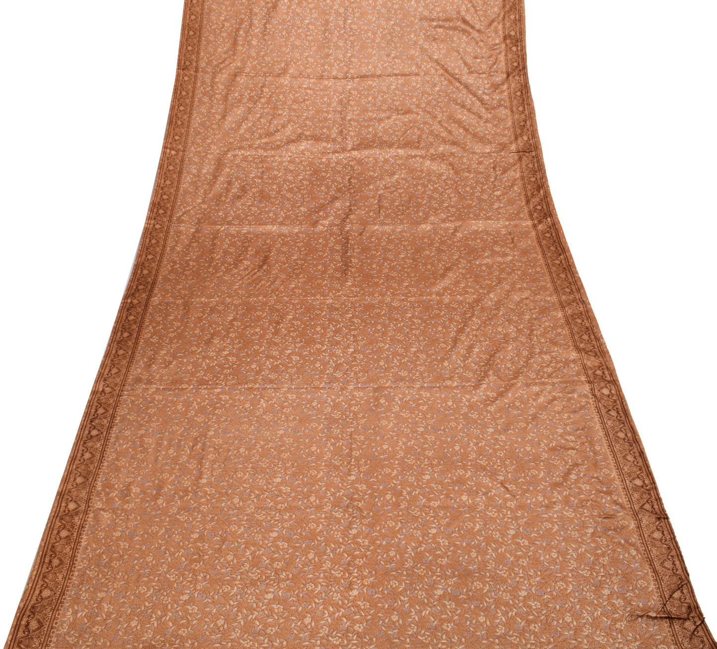 Sushila Vintage Indian Saree Blend Silk Printed Floral5 Yard Soft Craft Fabric