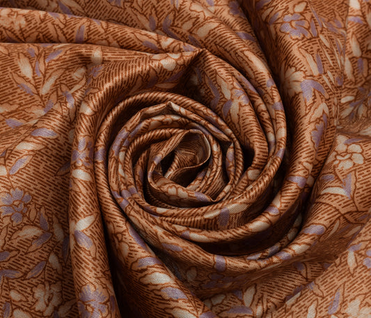Sushila Vintage Indian Saree Blend Silk Printed Floral5 Yard Soft Craft Fabric