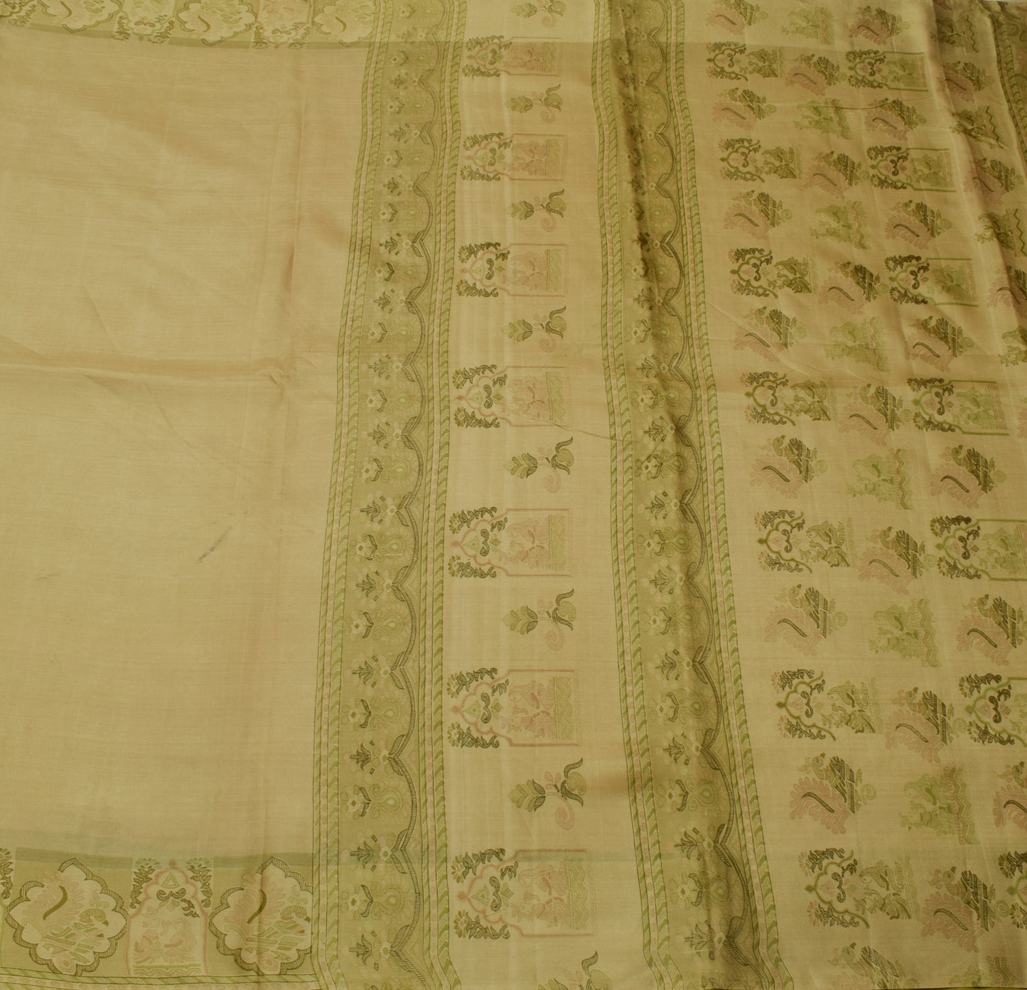 Sushila Vintage Indian Saree 100% Pure Silk Printed 5 Yard Soft Craft Fabric
