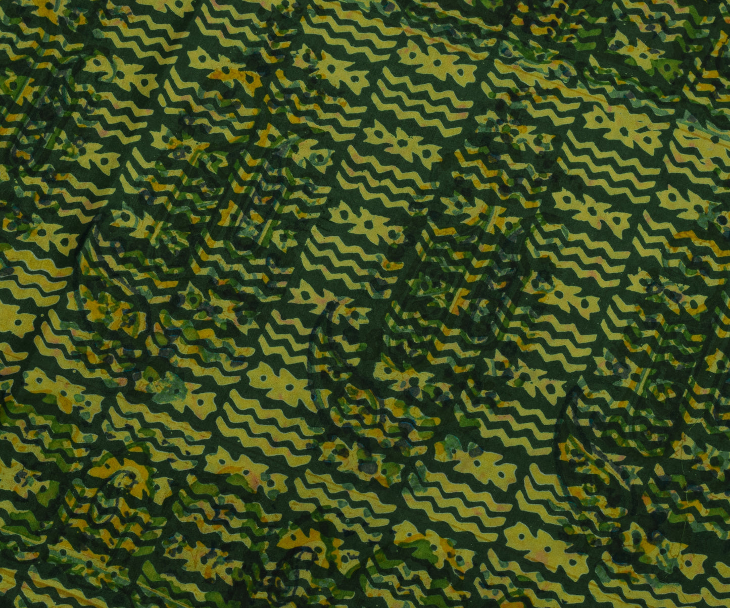 Sushila Vintage Green Saree 100% Pure Silk Printed Floral Soft Craft Sari Fabric
