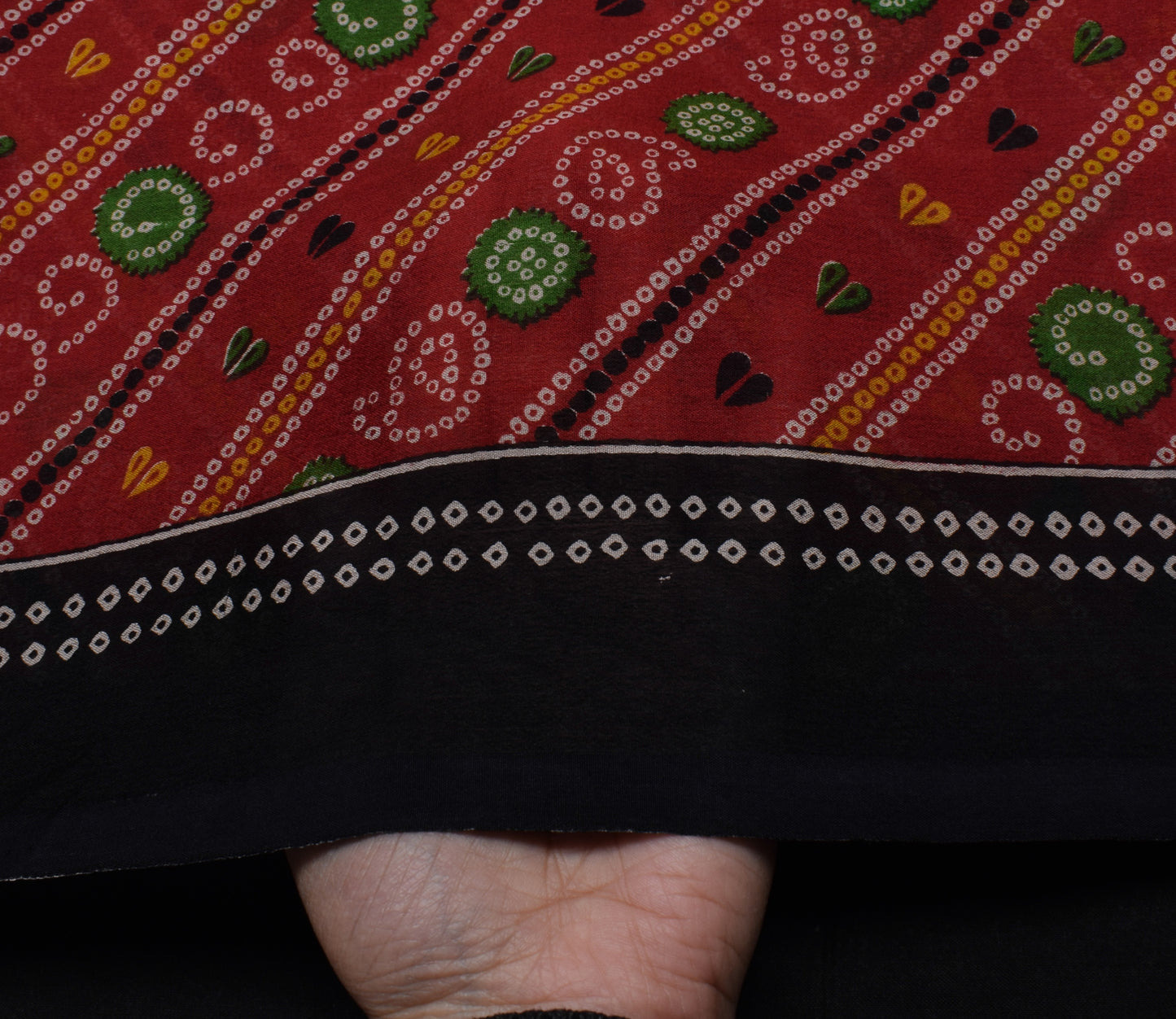 Sushila Vintage Maroon Saree 100% Pure Silk Printed 5 Yard Soft Craft Fabric