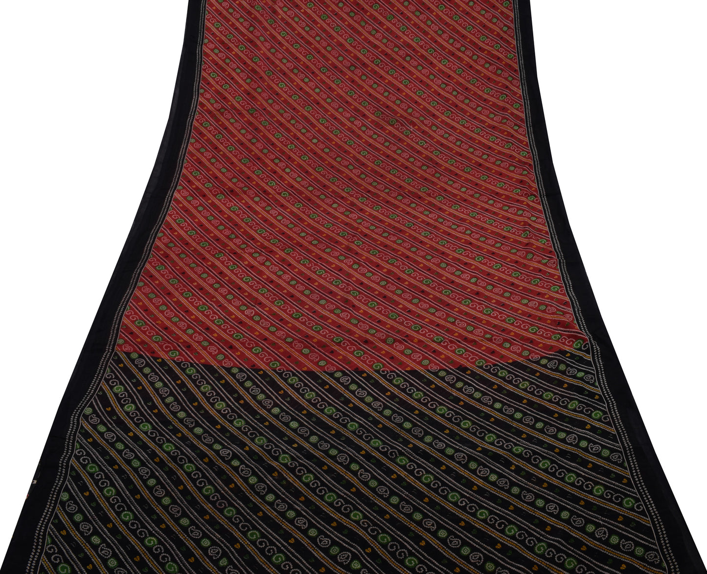 Sushila Vintage Maroon Saree 100% Pure Silk Printed 5 Yard Soft Craft Fabric