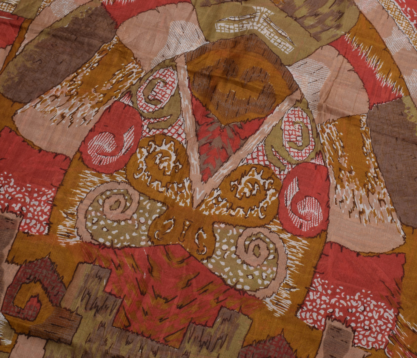 Sushila Vintage Indian Saree 100% Pure Silk Printed 5 Yard Soft Craft Fabric
