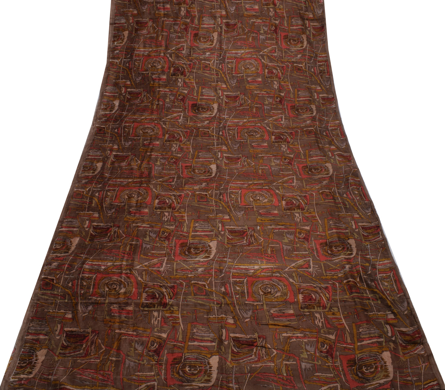 Sushila Vintage Indian Saree 100% Pure Silk Printed 5 Yard Soft Craft Fabric