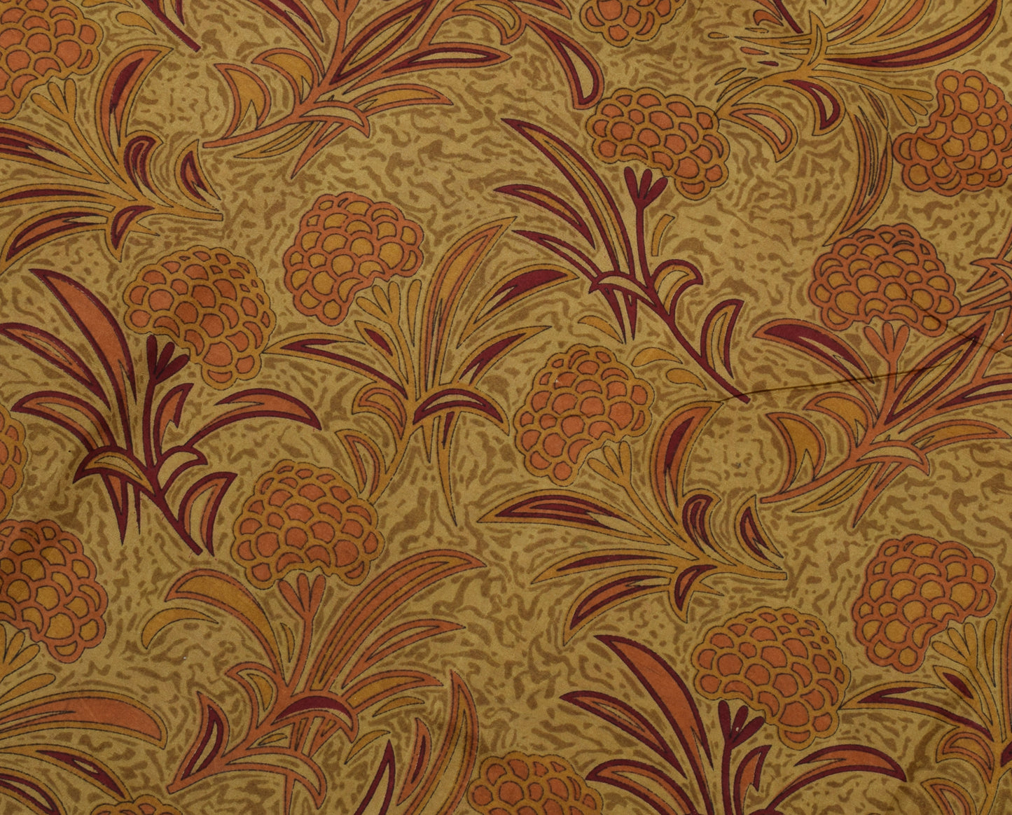 Sushila Vintage Brown Saree 100% Pure Silk Printed Floral Soft Craft 5 YD Fabric