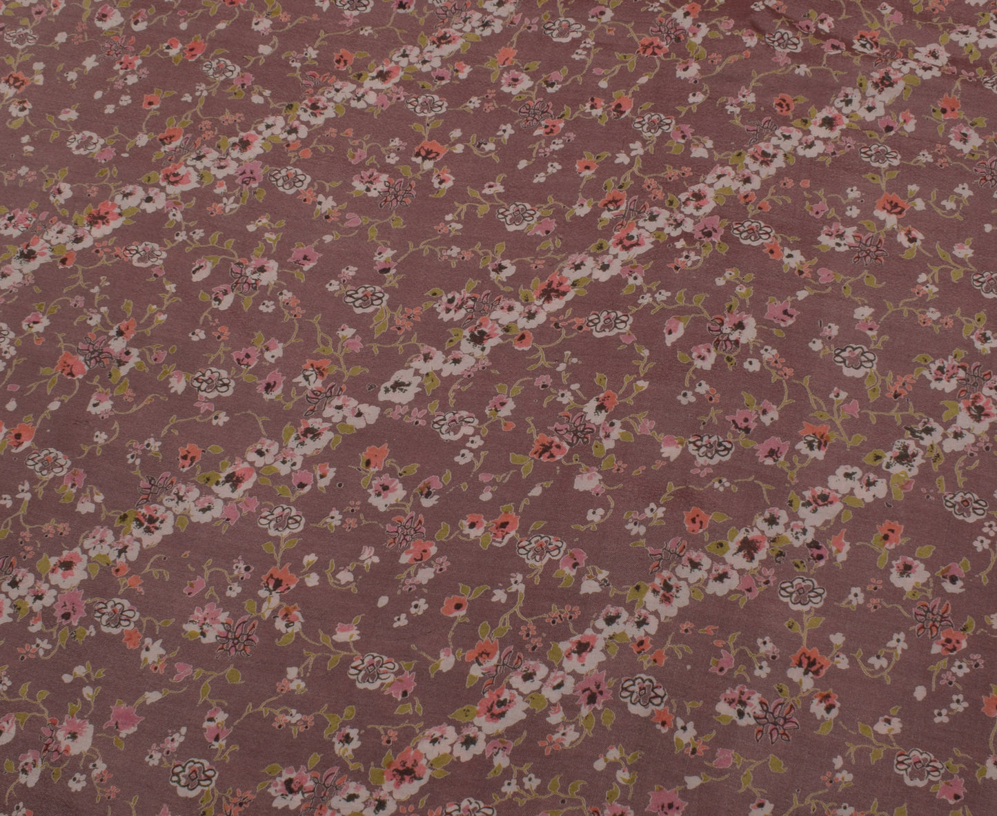 Sushila Vintage Indian Saree 100% Pure Silk Printed Floral Soft Craft Fabric
