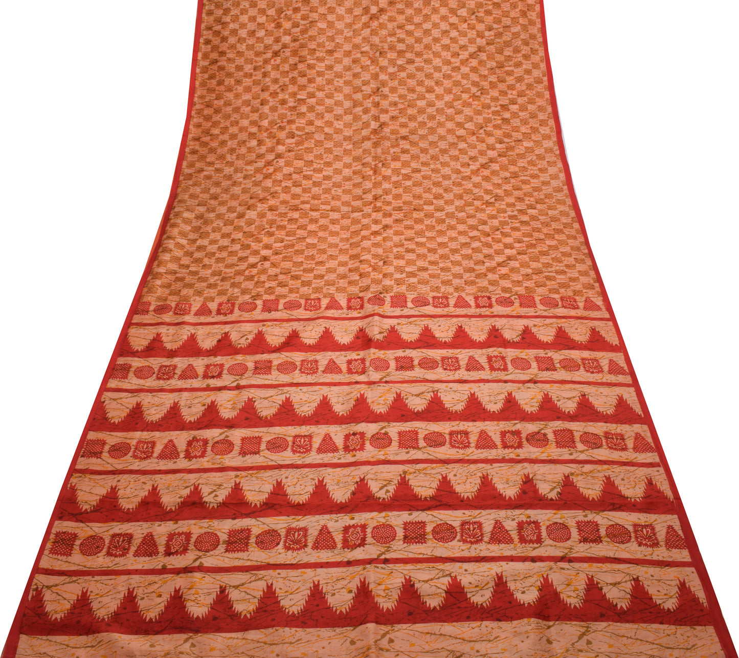 Sushila Vintage Indian Saree 100% Pure Silk Printed 5 Yard Soft Craft Fabric