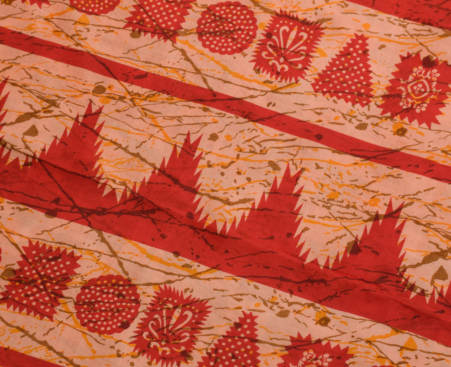 Sushila Vintage Indian Saree 100% Pure Silk Printed 5 Yard Soft Craft Fabric