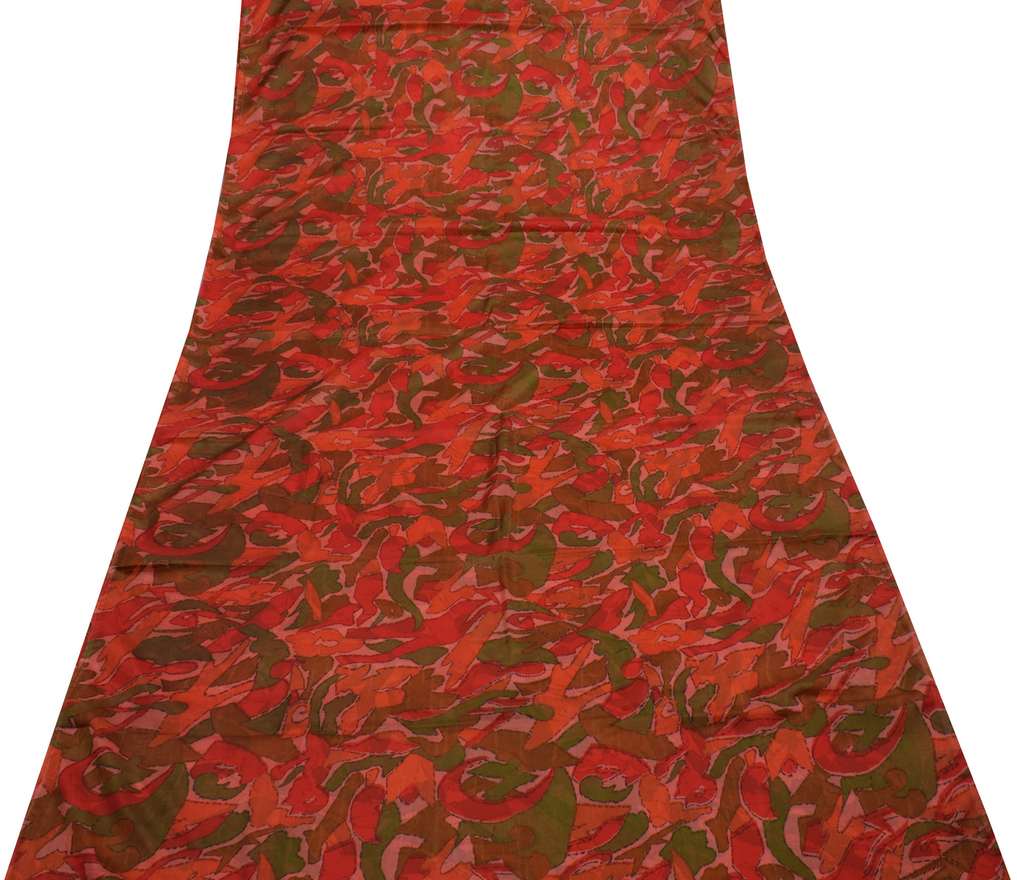 Sushila Vintage Indian Saree 100% Pure Silk Printed 5 Yard Soft Craft Fabric