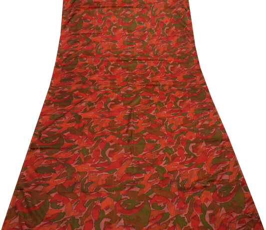 Sushila Vintage Indian Saree 100% Pure Silk Printed 5 Yard Soft Craft Fabric