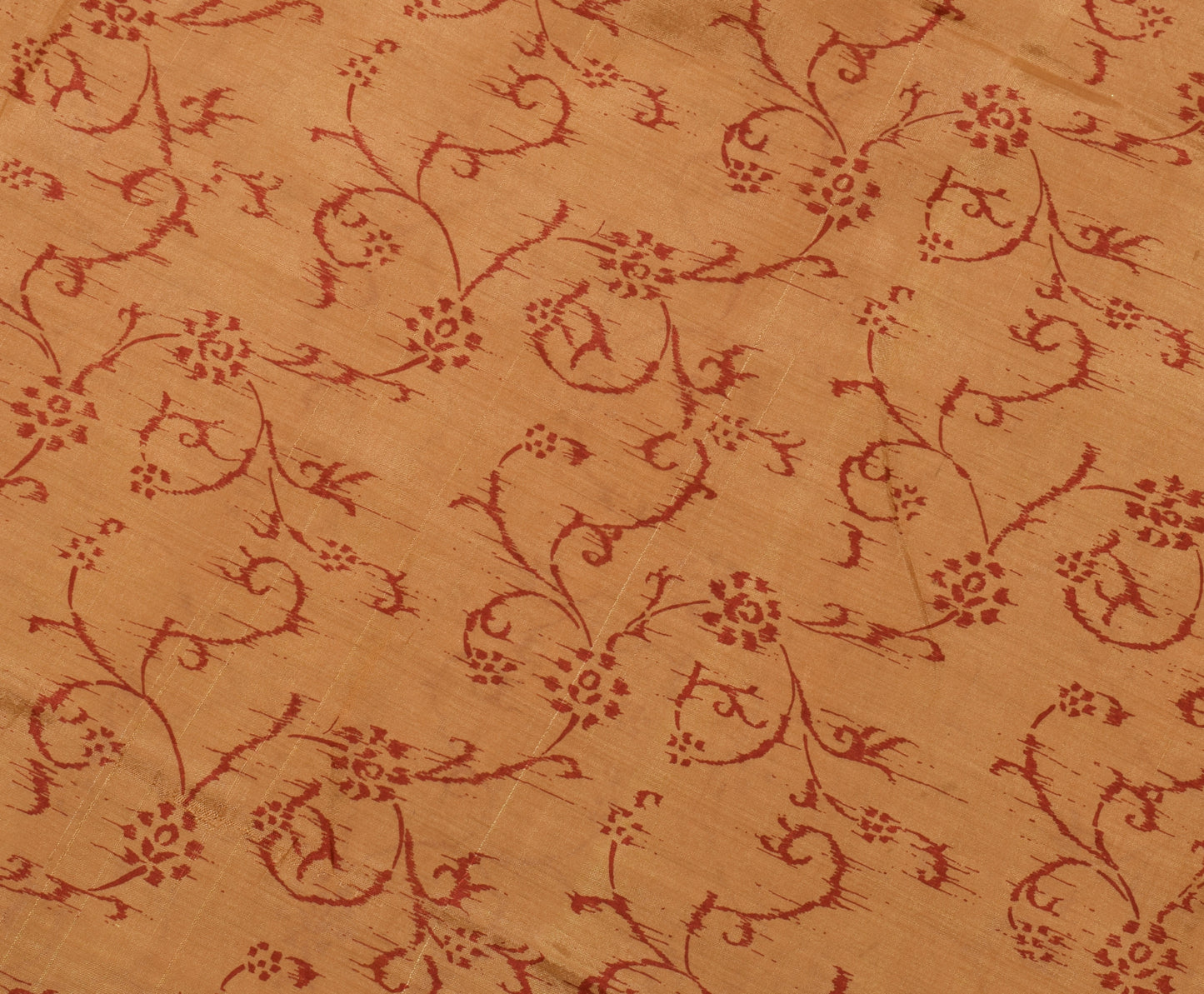 Sushila Vintage Brown Saree 100% Pure Silk Printed Floral Soft Craft Sari Fabric