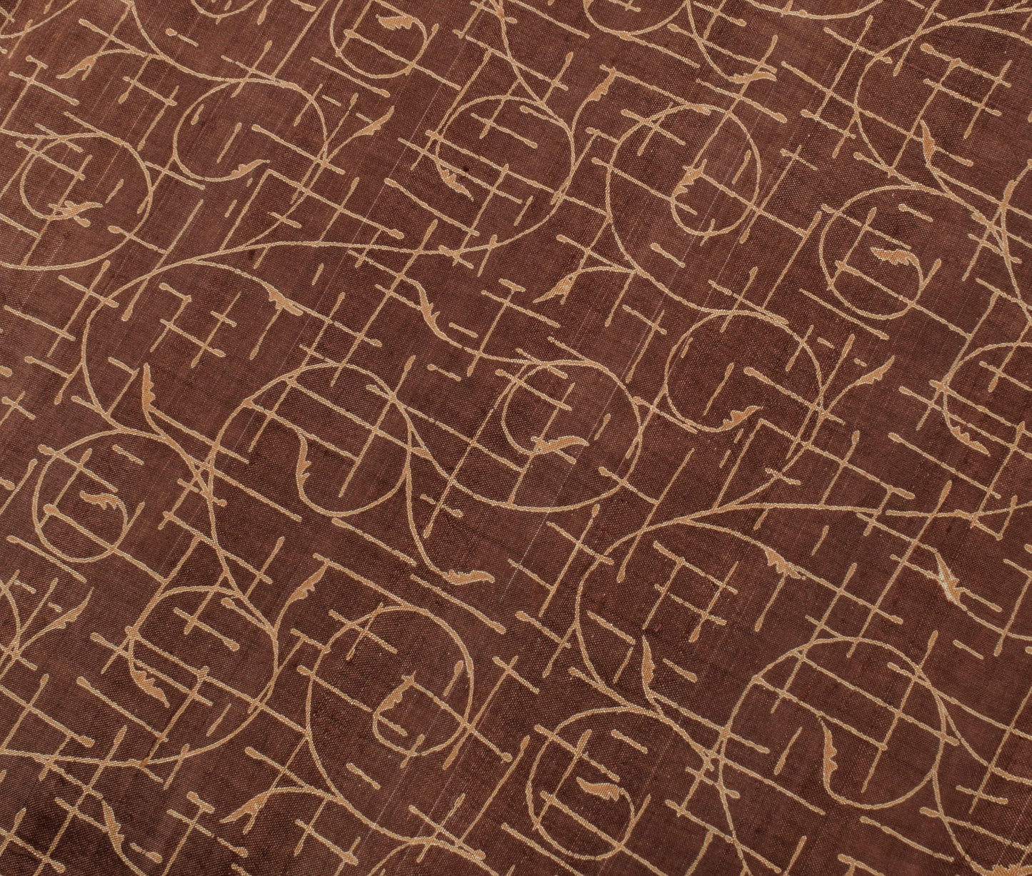 Sushila Vintage Indian Brown Saree 100% Pure Silk Printed Soft Craft Sari Fabric