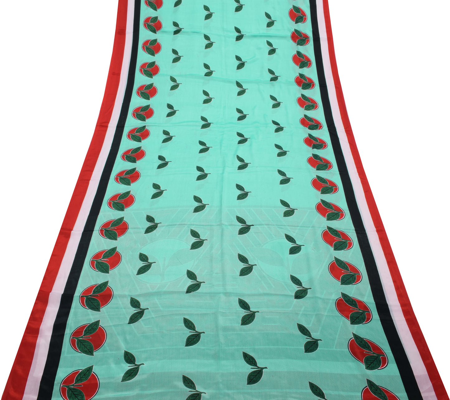 Sushila Vintage Indian Saree Blend Silk Printed Floral 5 Yard Soft Craft Fabric