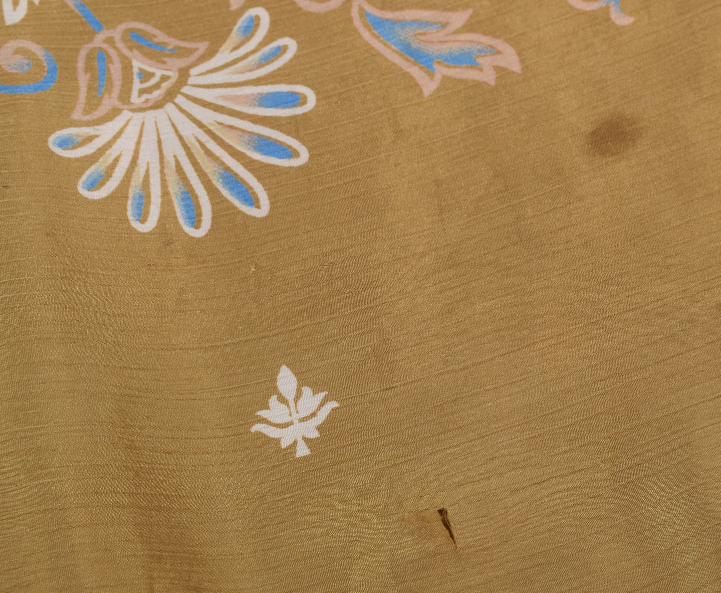 Sushila Vintage Brown Saree Blend Silk Printed Floral 5 Yard Soft Craft Fabric