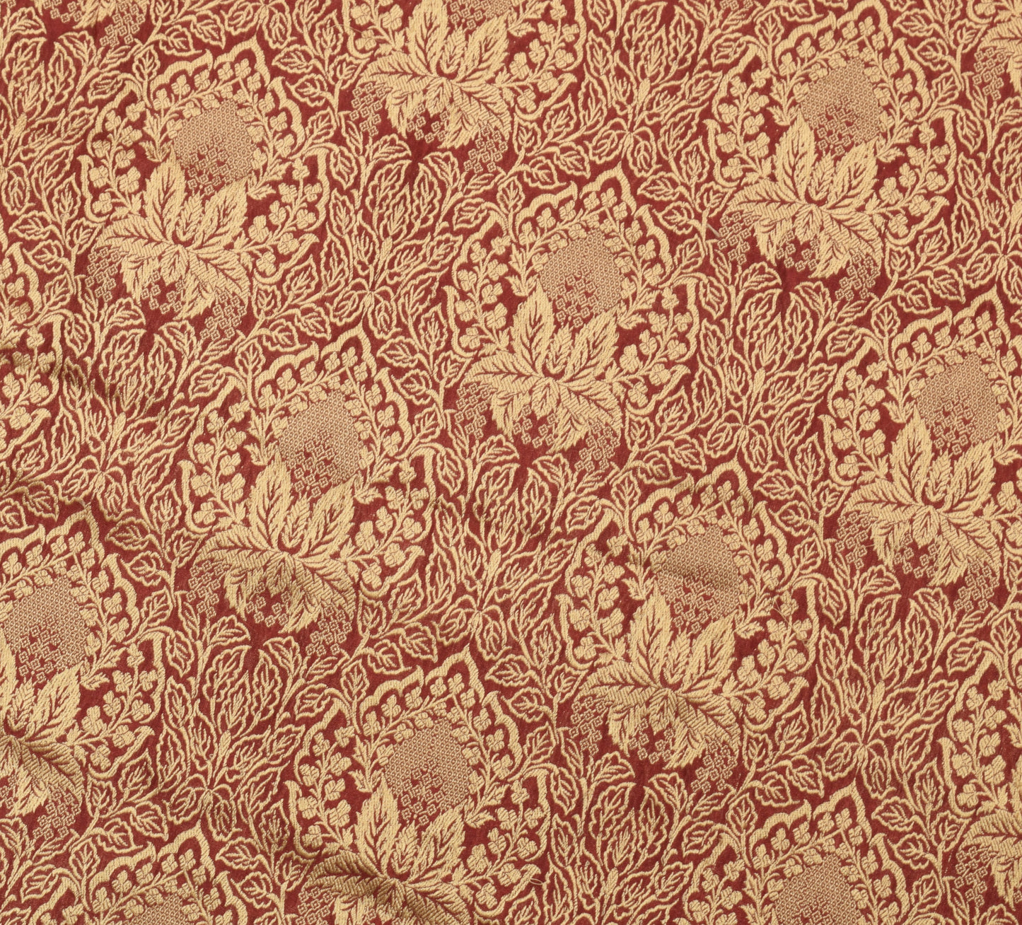 Sushila Vintage Brown Indian Saree 100% Pure Silk Printed 5 YD Soft Craft Fabric