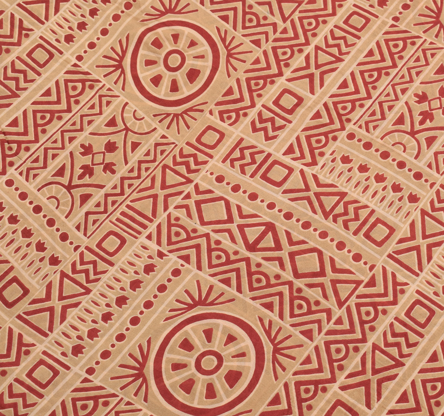 Sushila Vintage Brown Indian Saree 100% Pure Silk Printed 5 YD Soft Craft Fabric