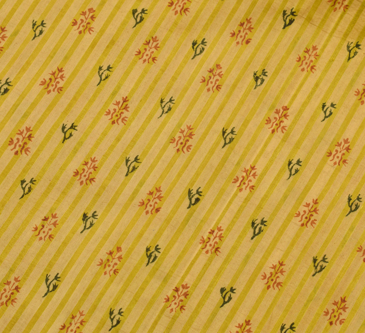 Sushila Vintage Green Indian Saree 100% Pure Silk Printed Floral Craft Fabric