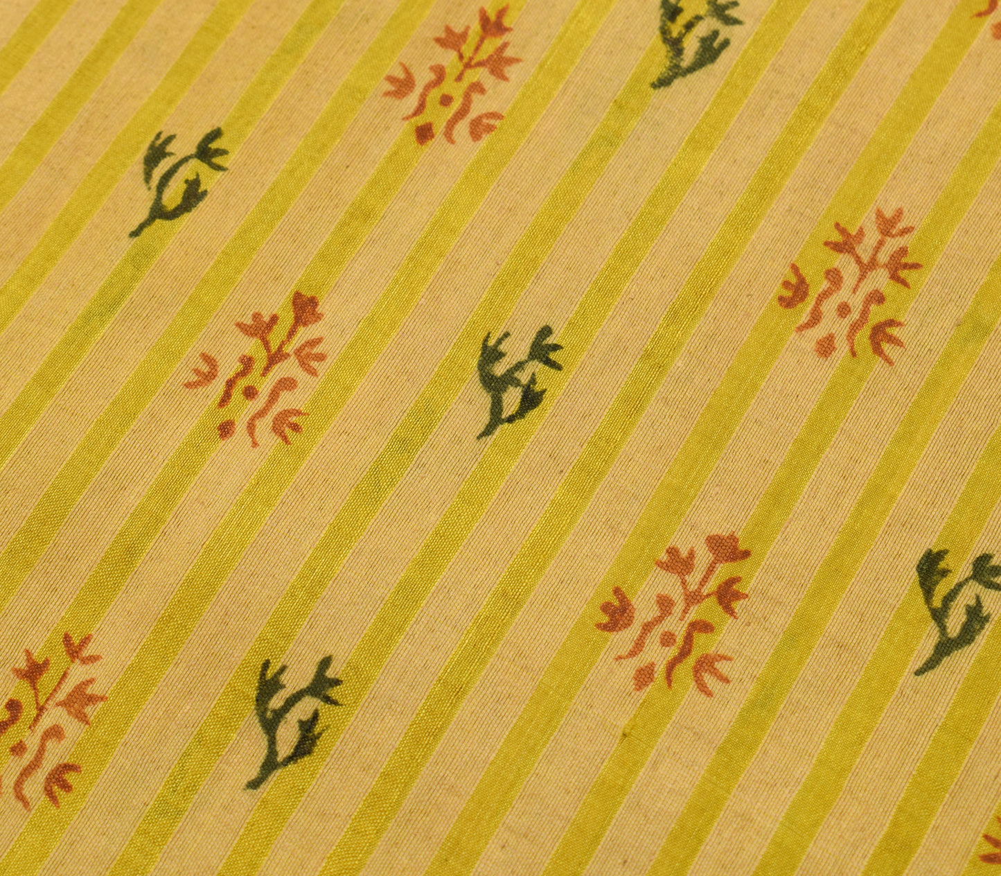 Sushila Vintage Green Indian Saree 100% Pure Silk Printed Floral Craft Fabric