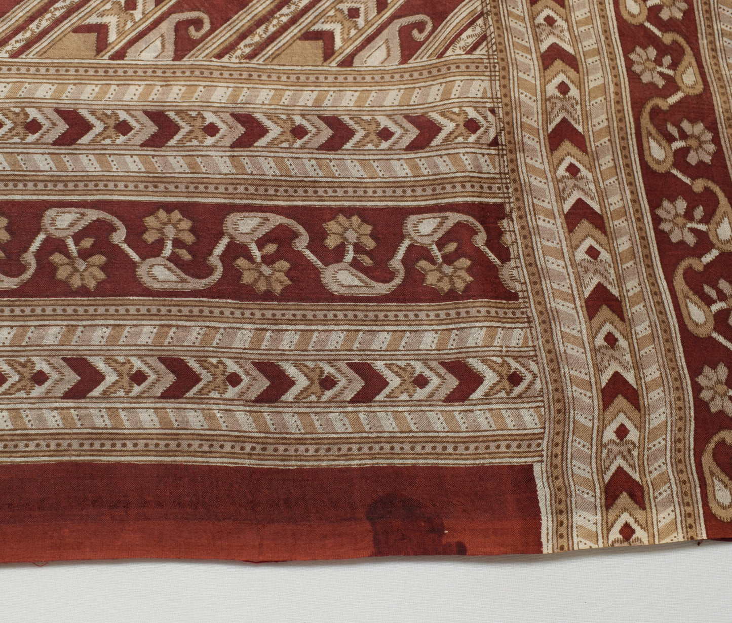 Sushila Vintage Indian Saree 100% Pure Silk Printed Pailsey Soft Craft Fabric