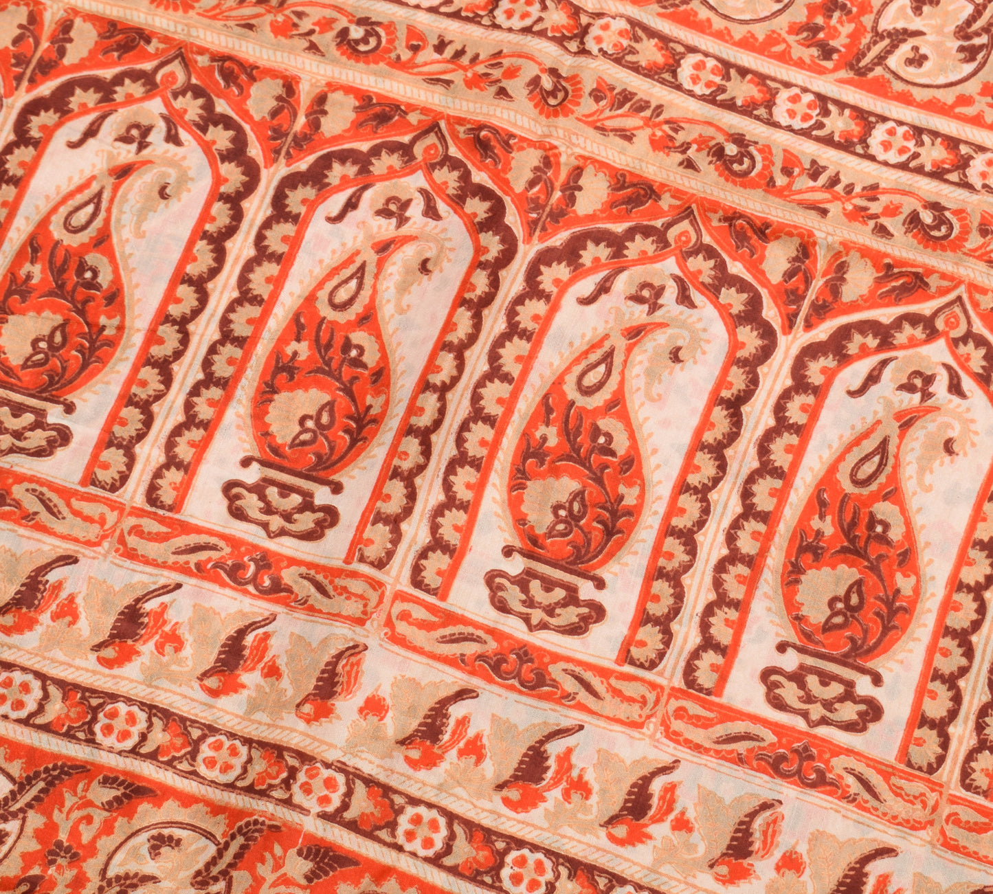 Sushila Vintage Indian Saree 100% Pure Silk Printed Floral Soft Craft Fabric