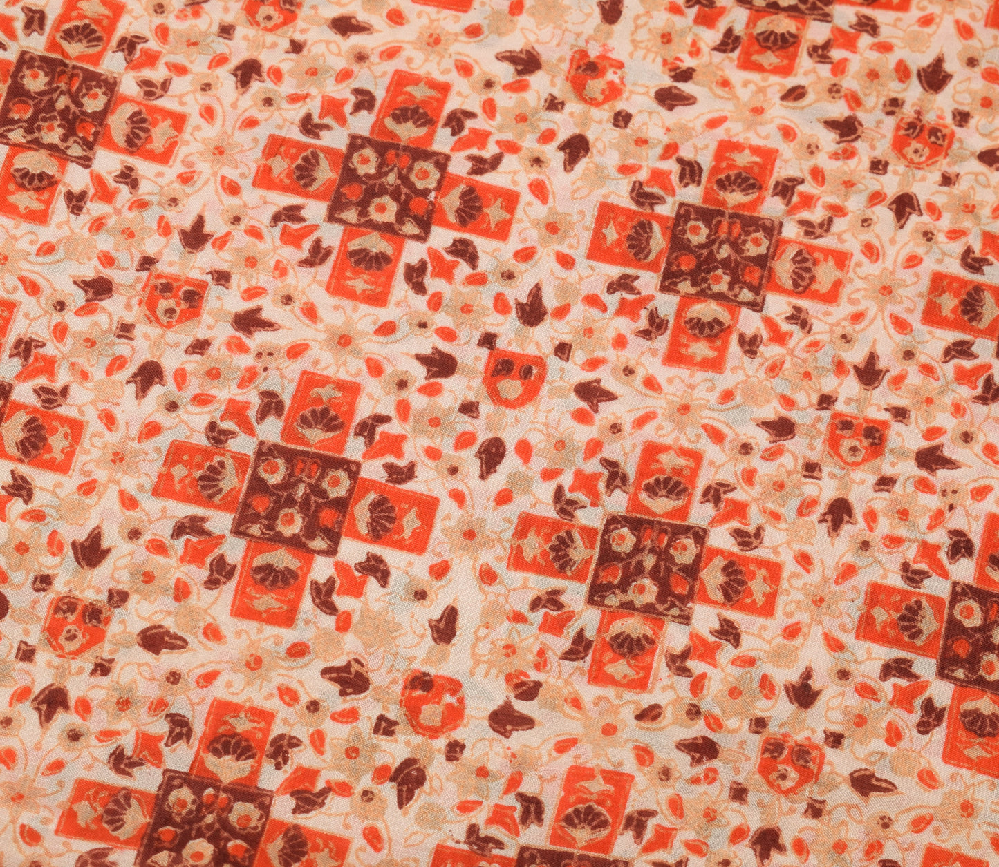 Sushila Vintage Indian Saree 100% Pure Silk Printed Floral Soft Craft Fabric
