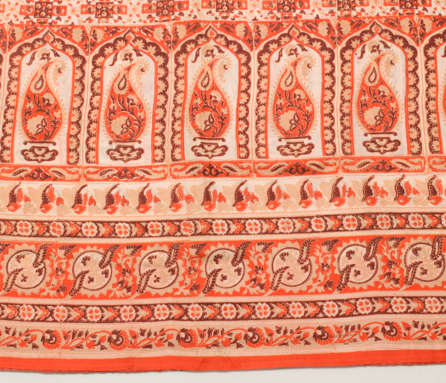 Sushila Vintage Indian Saree 100% Pure Silk Printed Floral Soft Craft Fabric