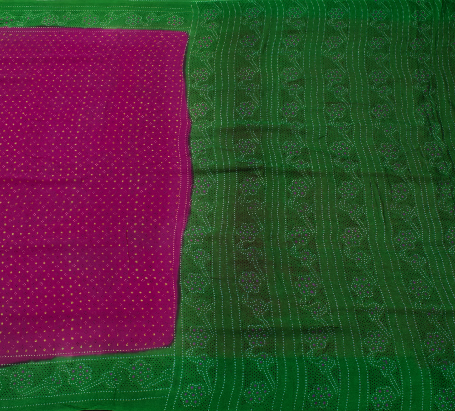 Sushila Vintage Dark Magenta Saree 100% Pure Silk Printed 5 YD Soft Craft Fabric